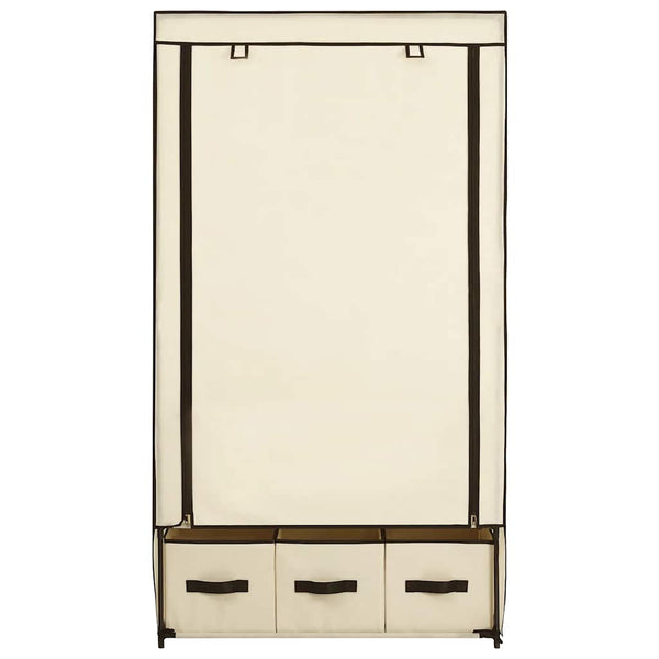 Kleiderschrank Creme 87 x 49 x 159 cm Stoff