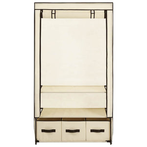 Kleiderschrank Creme 87 x 49 x 159 cm Stoff