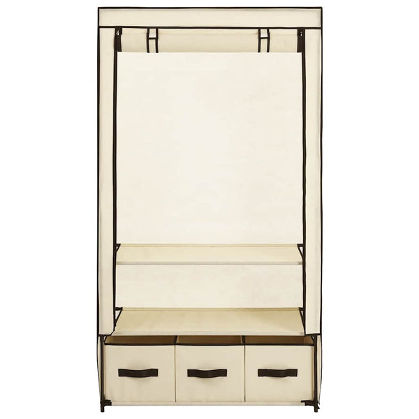 Kleiderschrank Creme 87 x 49 x 159 cm Stoff