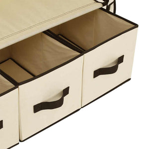 Kleiderschrank Creme 87 x 49 x 159 cm Stoff