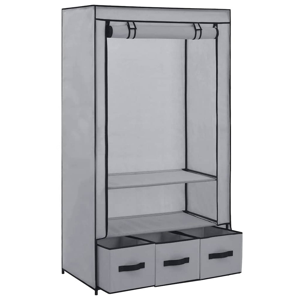 vidaXL Fabric Wardrobe Grey 87 x 49 x 159 cm