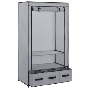 Kleiderschrank Grau 87 x 49 x 159 cm Stoff