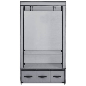 Kleiderschrank Grau 87 x 49 x 159 cm Stoff
