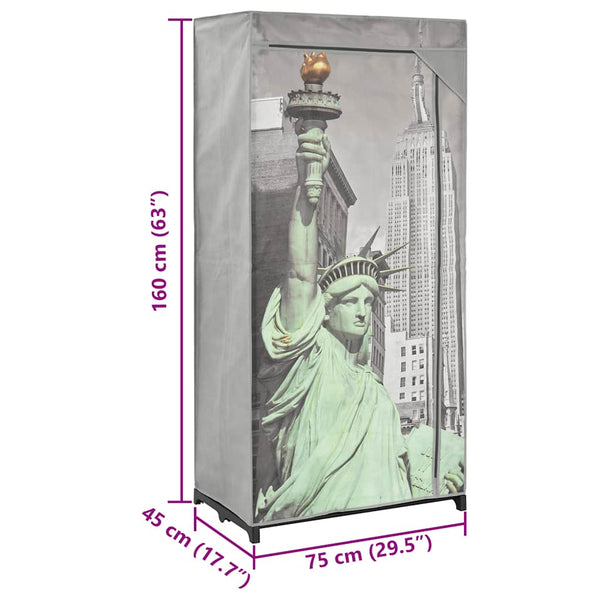 Kleiderschrank 75×45×160 cm New York Stoff