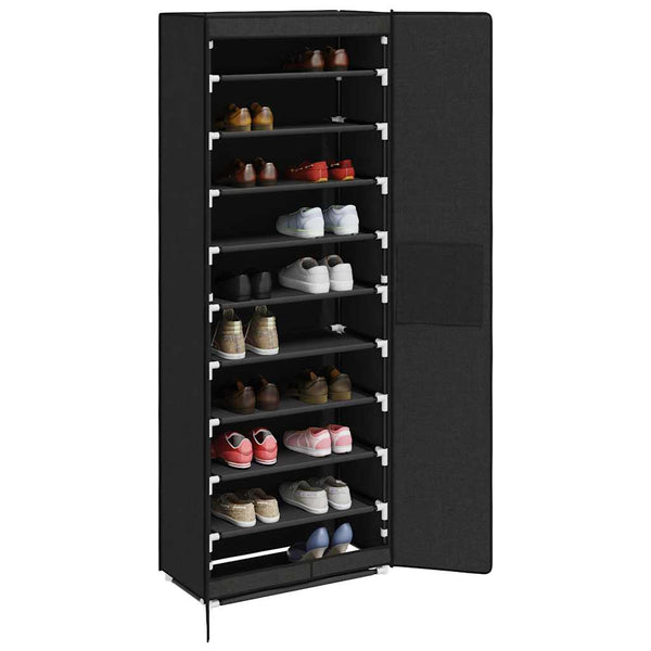 Schuhschrank Schwarz 60x30x166 cm Stoff