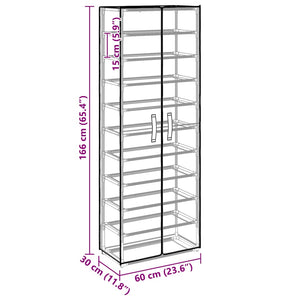 Schuhschrank Schwarz 60x30x166 cm Stoff