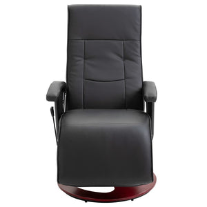 vidaXL Fauteuil TV Pivotant Noir Similicuir