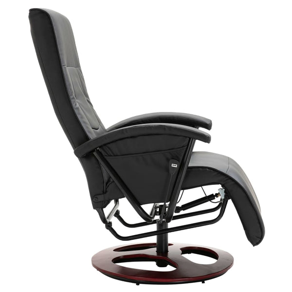 vidaXL Fauteuil TV Pivotant Noir Similicuir