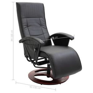 vidaXL Fauteuil TV Pivotant Noir Similicuir