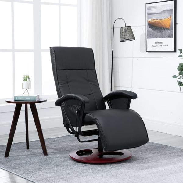 vidaXL Fauteuil TV Pivotant Noir Similicuir