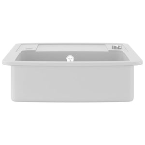 vidaXL Granite Sink Single Bowl White