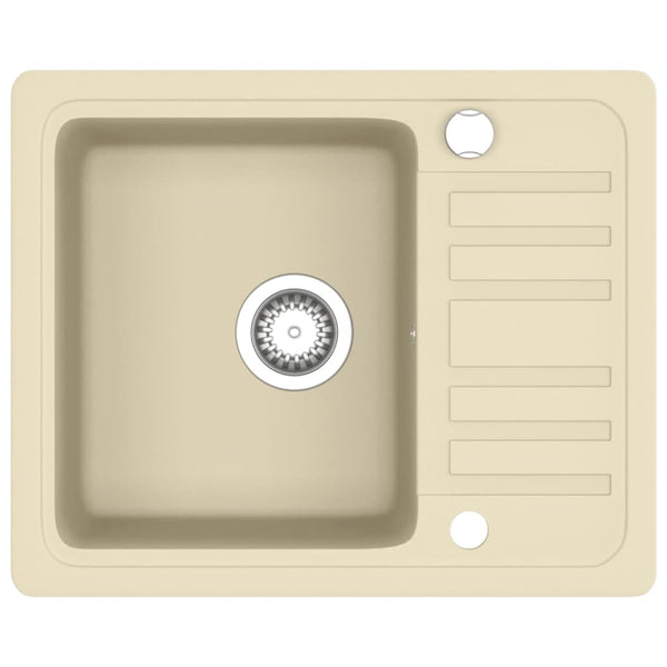 Granitspüle Einzelbecken Beige