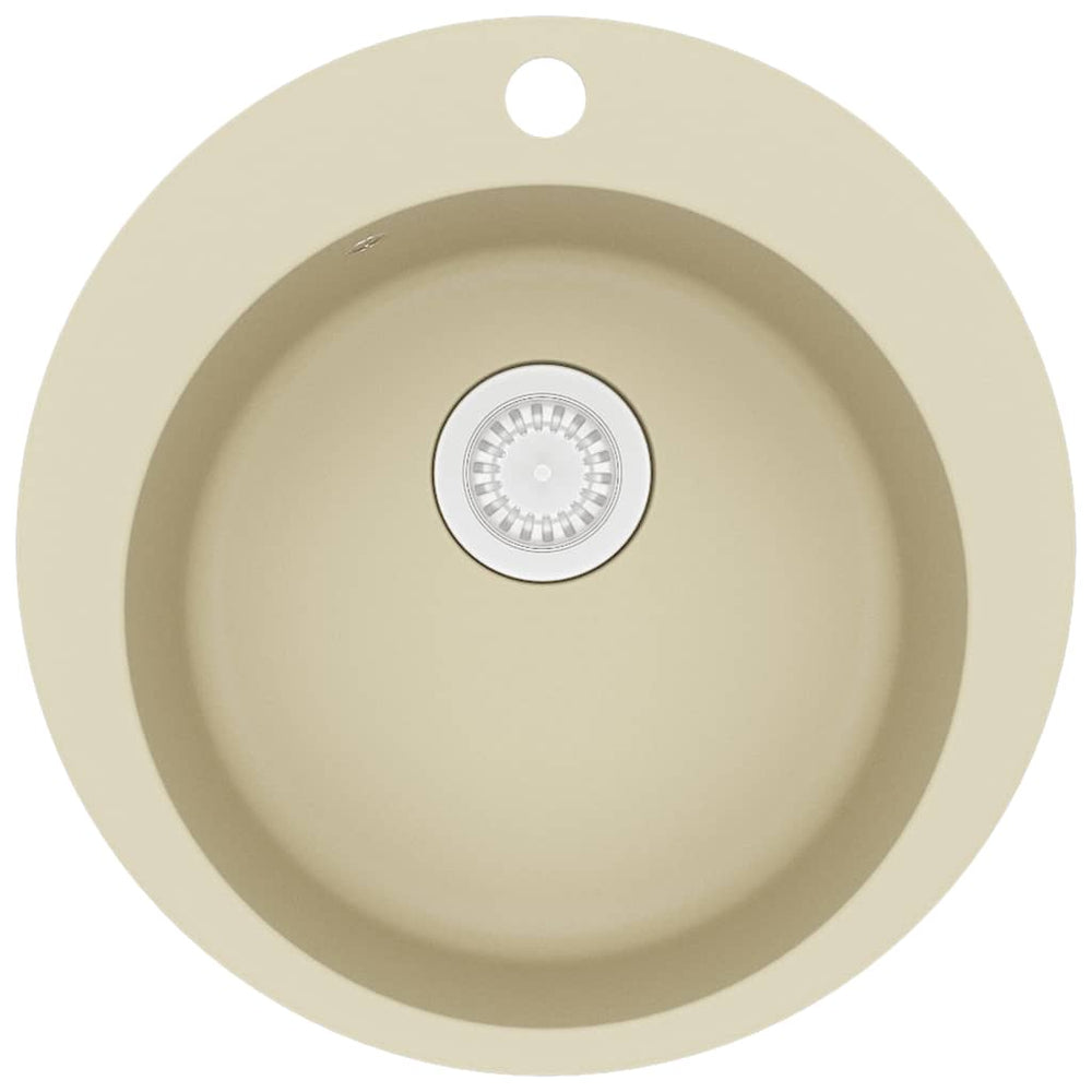 Granitspüle Einzelbecken Rund Beige