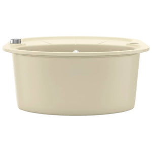 Granitspüle Einzelbecken Oval Beige