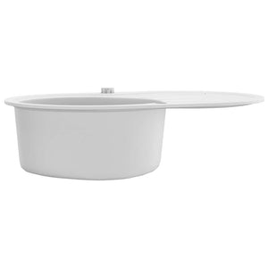 vidaXL Granite Sink Single Bowl Oval White