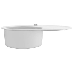 vidaXL Granite Sink Single Bowl Oval White
