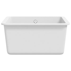 vidaXL Granite Sink Single Bowl White