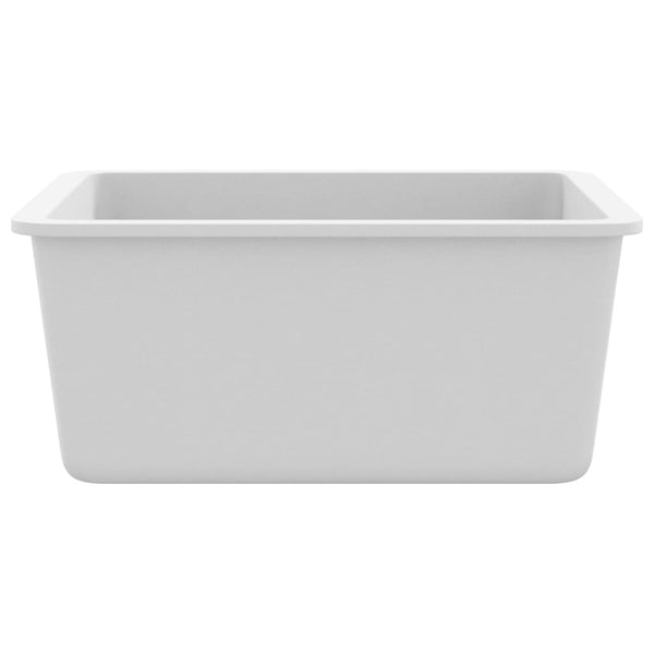 vidaXL Granite Sink Single Bowl White