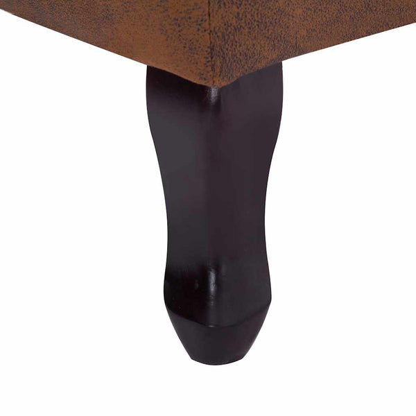 Chesterfield-Sessel und Fußhocker Braun Wildleder-Optik