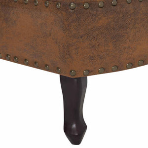 Chaiselongue Braun Wildleder-Optik
