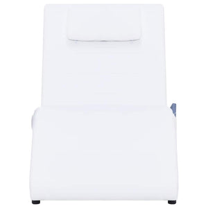 Massage-Chaiselongue mit Kissen Weiß Kunstleder