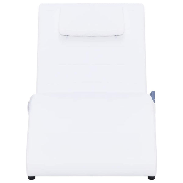 Massage-Chaiselongue mit Kissen Weiß Kunstleder