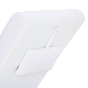 Massage-Chaiselongue mit Kissen Weiß Kunstleder