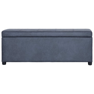 Bank mit Staufach 116 cm Grau Wildleder-Optik