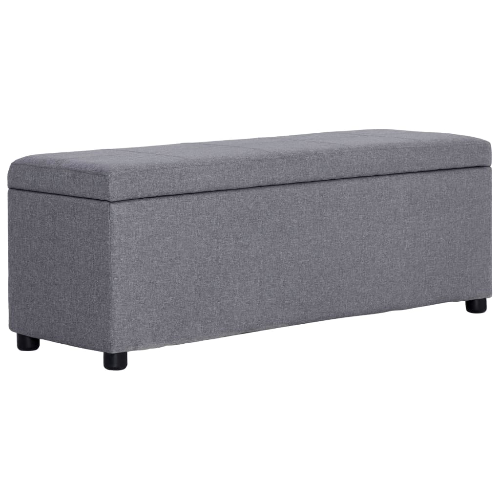 vidaXL Banc avec rangement 116 cm gris clair polyester