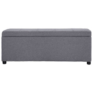 vidaXL Banc avec rangement 116 cm gris clair polyester