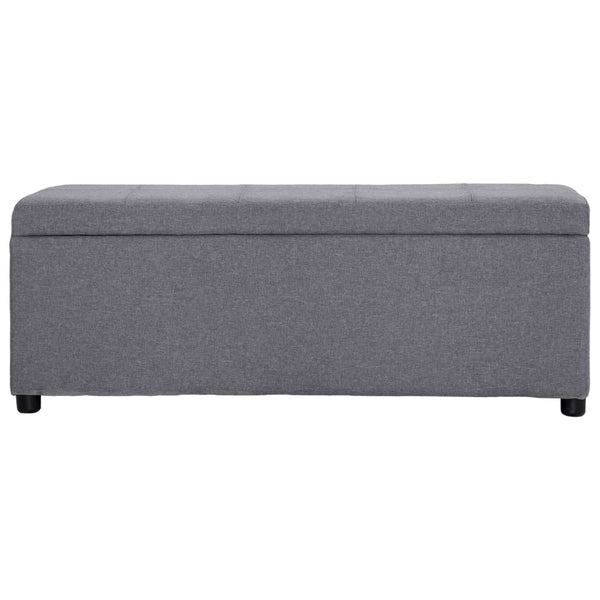 vidaXL Banc avec rangement 116 cm gris clair polyester