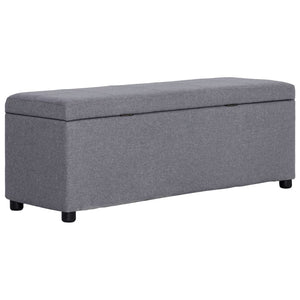 vidaXL Banc avec rangement 116 cm gris clair polyester