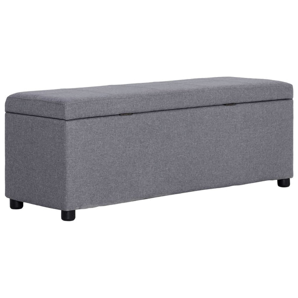 vidaXL Banc avec rangement 116 cm gris clair polyester