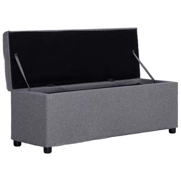 vidaXL Banc avec rangement 116 cm gris clair polyester