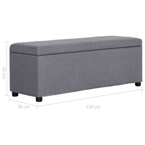 vidaXL Banc avec rangement 116 cm gris clair polyester