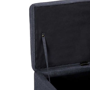 vidaXL Storage Bench 116 cm Dark Grey Polyester