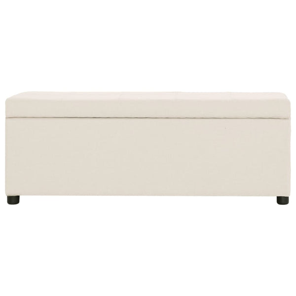 Bank mit Staufach 116 cm Creme Polyester