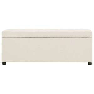 Bank mit Staufach 116 cm Creme Polyester