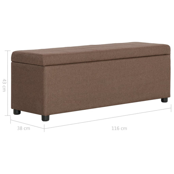 vidaXL Banc avec rangement 116 cm marron polyester