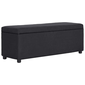 vidaXL Storage Bench 116 cm Black Polyester