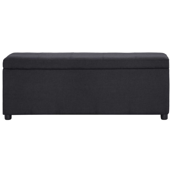 vidaXL Storage Bench 116 cm Black Polyester