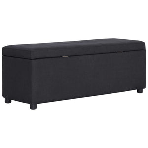 vidaXL Storage Bench 116 cm Black Polyester