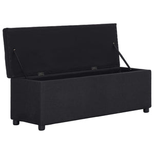 vidaXL Storage Bench 116 cm Black Polyester