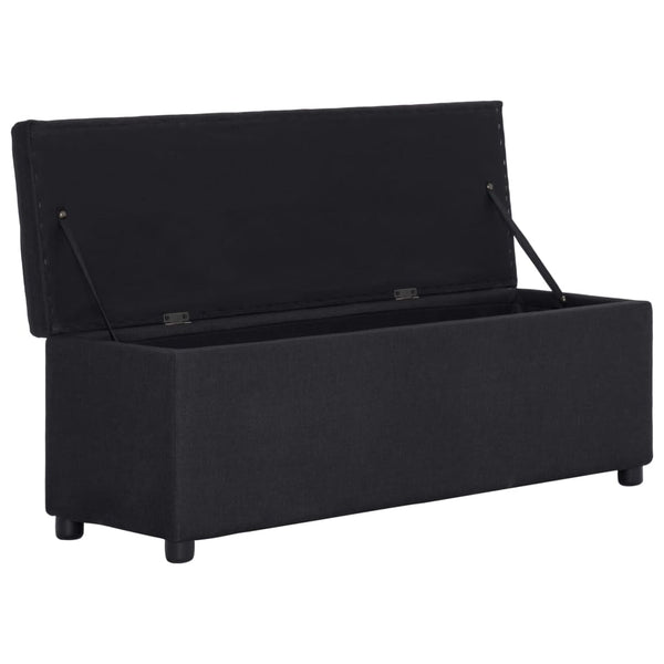 vidaXL Storage Bench 116 cm Black Polyester