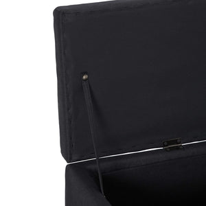 vidaXL Storage Bench 116 cm Black Polyester
