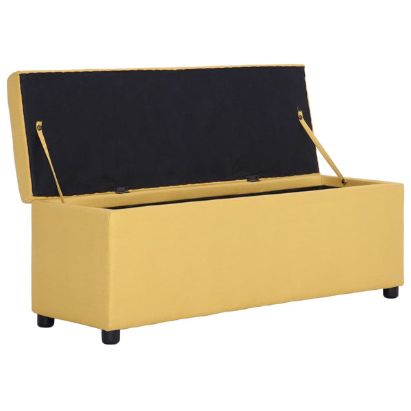 Bank mit Staufach 116 cm Gelb Polyester