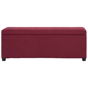 Bank mit Staufach 116 cm Weinrot Polyester