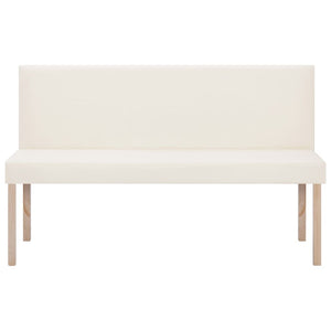 Sitzbank 139,5 cm Cremeweiß Kunstleder