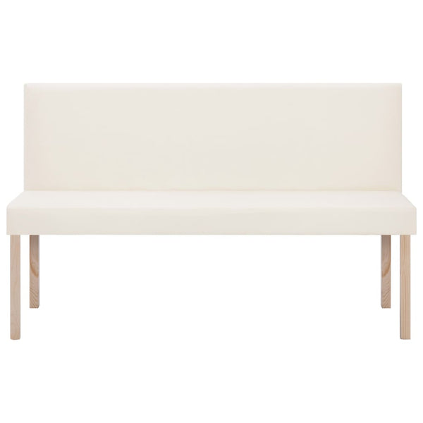 Sitzbank 139,5 cm Cremeweiß Kunstleder