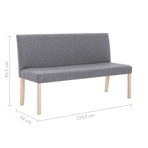 vidaXL Banc 139,5 cm gris clair polyester